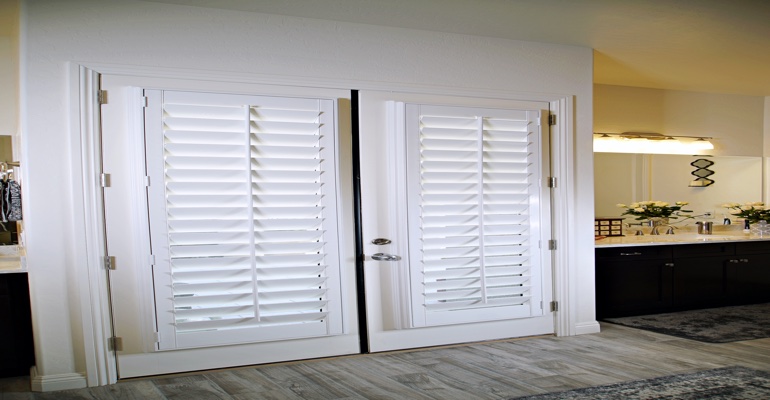 Shutters as a closet door